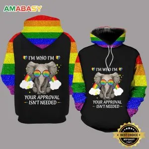Elephant Pride LGBT Ally Rainbow 3D All Over Print Hoodie for Gay Lesbian Homosexual Bisexual Queer Transgender