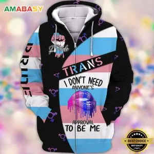 Proud Trans LGBT Ally Rainbow Pride Month 3D All Over Print Zip Hoodie Gift For Transgender