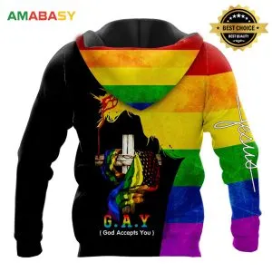 God Accepts You Proud Gay LGBT Ally Rainbow Pride Month Personalized 3D All Over Print Hoodie