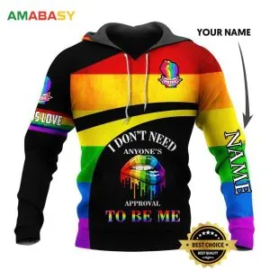 Proud LGBT Ally Rainbow Pride Month Personalized 3D All Over Print Hoodie Gift For Gay Lesbian Homosexual Bisexual Queer Transgender